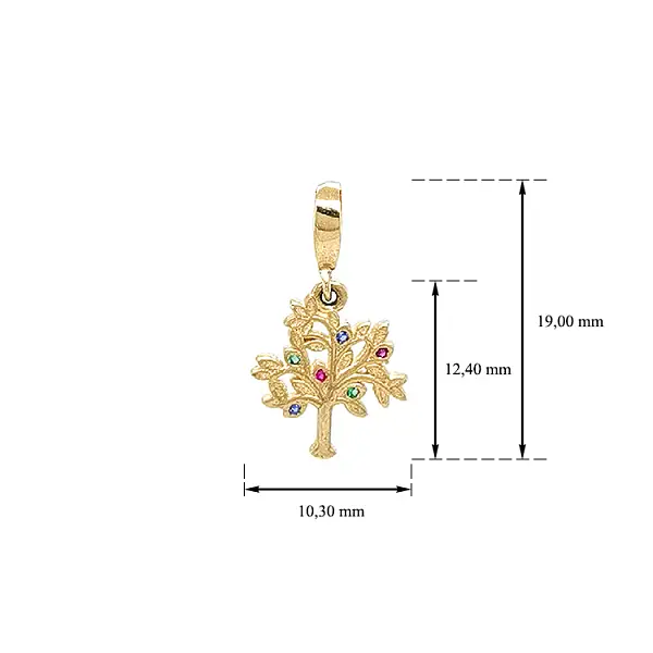 Cây Vàng với Đá Màu