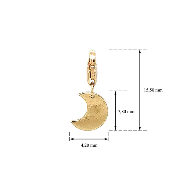 Mặt dây chuyền vàng hình trăng lưỡi liềm cho vòng tay