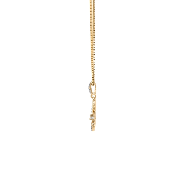 Mặt dây chuyền gấu Teddy bằng vàng với đá zircon