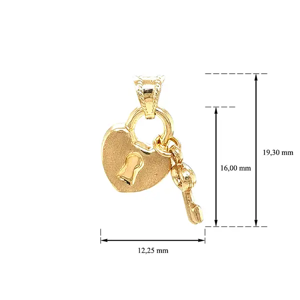 Khóa và chìa khóa cho mặt dây chuyền vàng