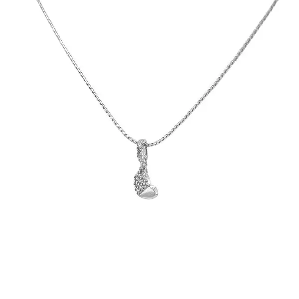 Mặt dây chuyền hình trái tim bằng vàng đính đá zircon