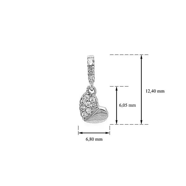 Mặt dây chuyền hình trái tim bằng vàng đính đá zircon