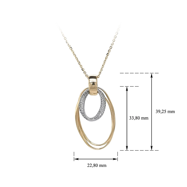 Vòng cổ vàng kết hợp đá zircon