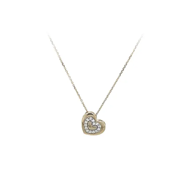 Vòng cổ nữ bằng vàng đính đá zircon