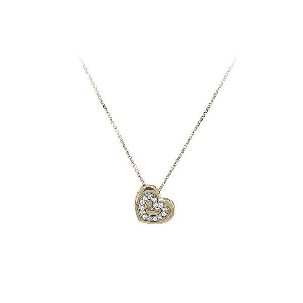 Vòng cổ nữ bằng vàng đính đá zircon