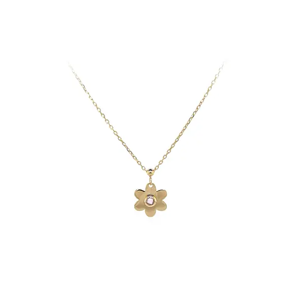 Vòng cổ hoa vàng đính đá zircon