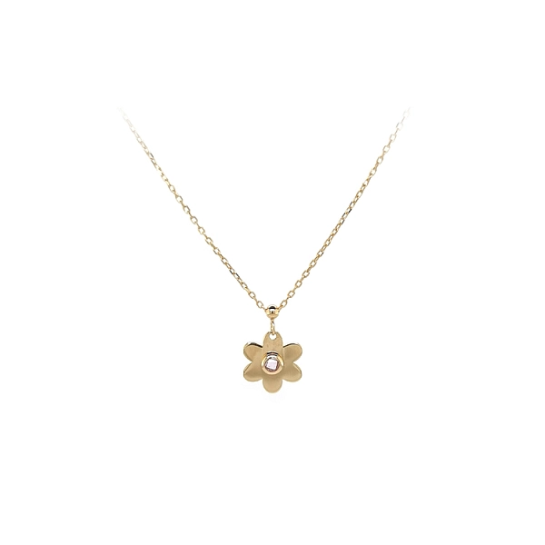 Vòng cổ hoa vàng đính đá zircon