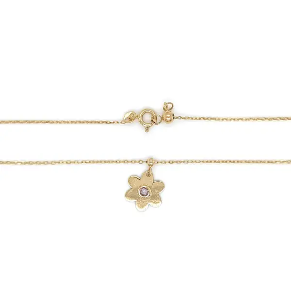 Vòng cổ hoa vàng đính đá zircon