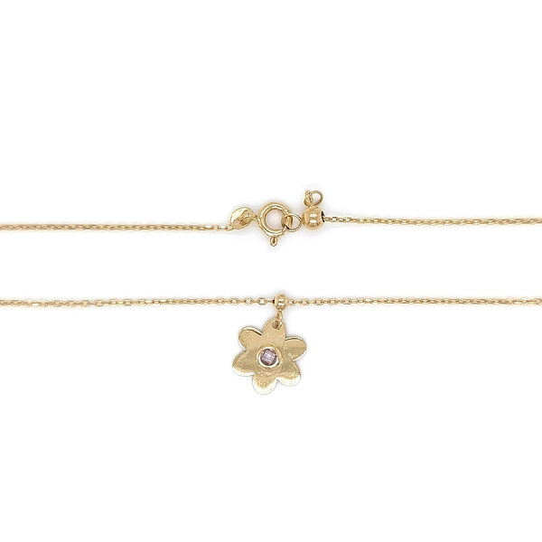 Vòng cổ hoa vàng đính đá zircon