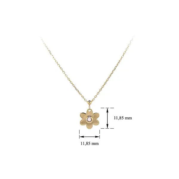 Vòng cổ hoa vàng đính đá zircon