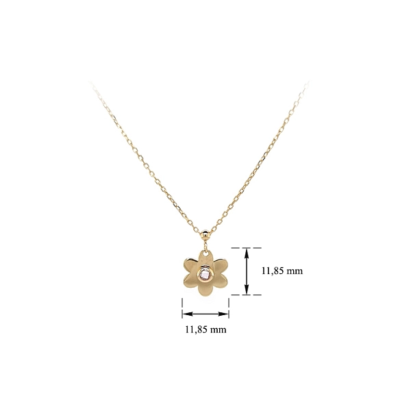 Vòng cổ hoa vàng đính đá zircon