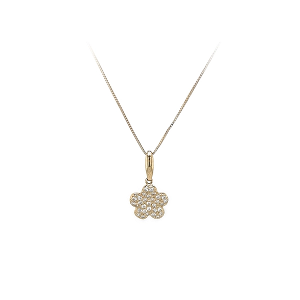 Vòng cổ hoa vàng đính đá zircon