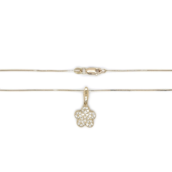 Vòng cổ hoa vàng đính đá zircon