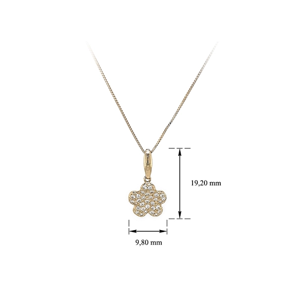 Vòng cổ hoa vàng đính đá zircon