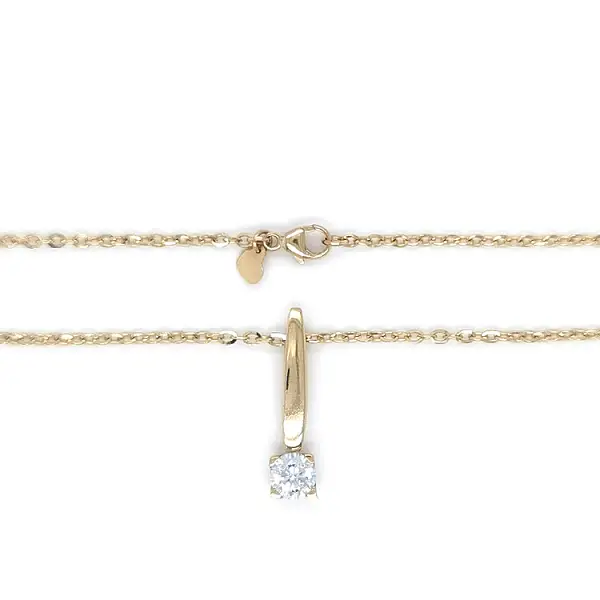 Vòng cổ kim cương vàng với đá zircon