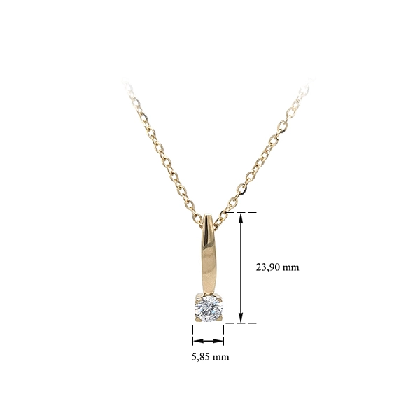 Vòng cổ kim cương vàng với đá zircon