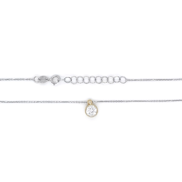 Vòng cổ kim cương vàng với đá zircon
