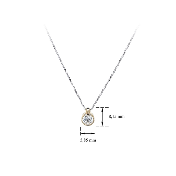 Vòng cổ kim cương vàng với đá zircon