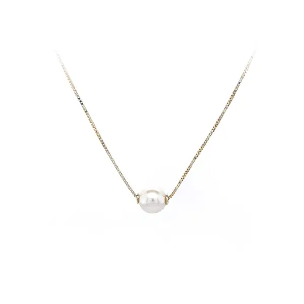 Vòng cổ nữ bằng vàng đính ngọc trai