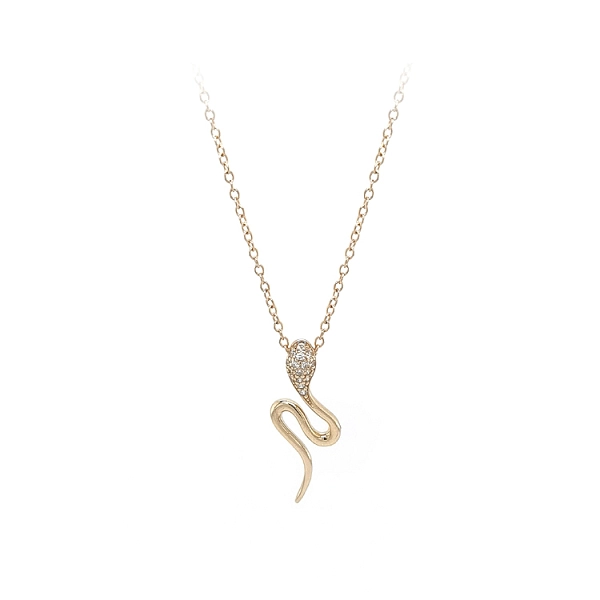 Vòng cổ rắn vàng đính đá zircon