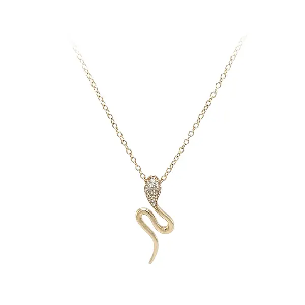 Vòng cổ rắn vàng đính đá zircon