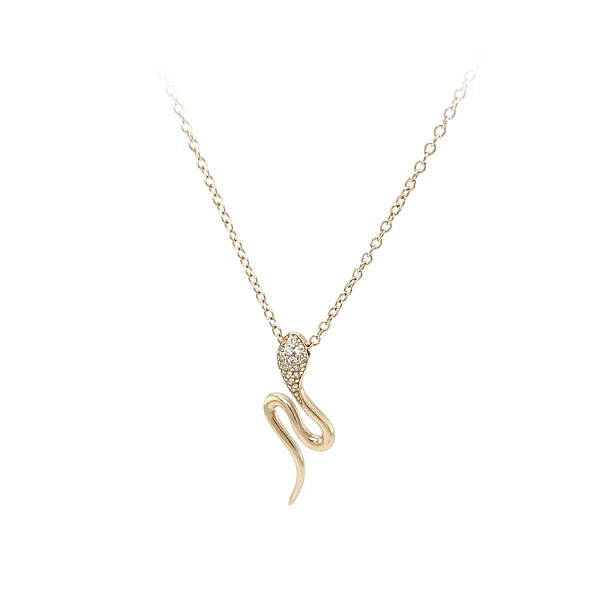 Vòng cổ rắn vàng đính đá zircon