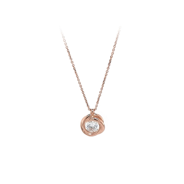 Vòng cổ đá zircon màu hồng vàng