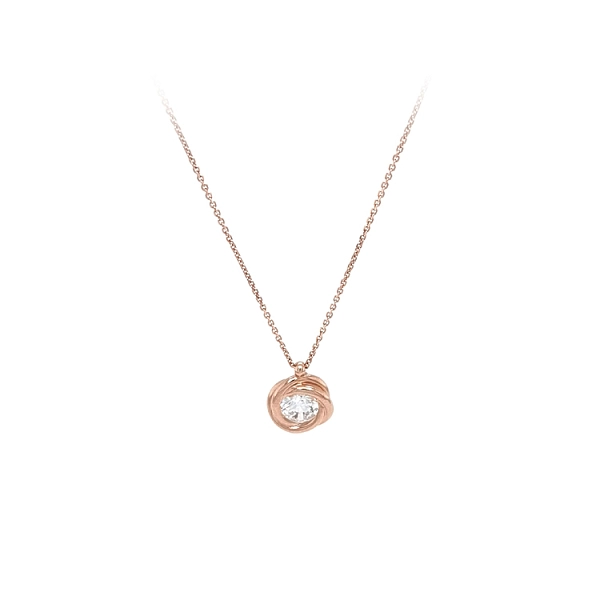 Vòng cổ đá zircon màu hồng vàng