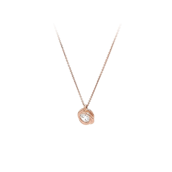 Vòng cổ đá zircon màu hồng vàng