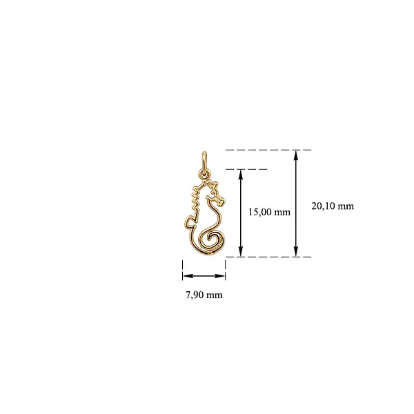 Mặt dây chuyền vàng hình ngựa biển