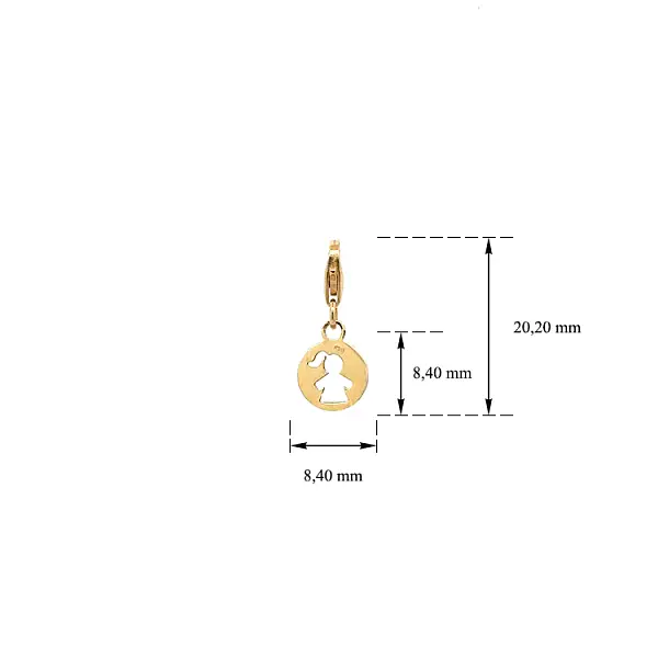 Mặt dây chuyền vàng cho vòng tay bé gái