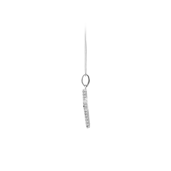 Mặt dây chuyền thánh giá với đá zircon trắng và vàng trắng