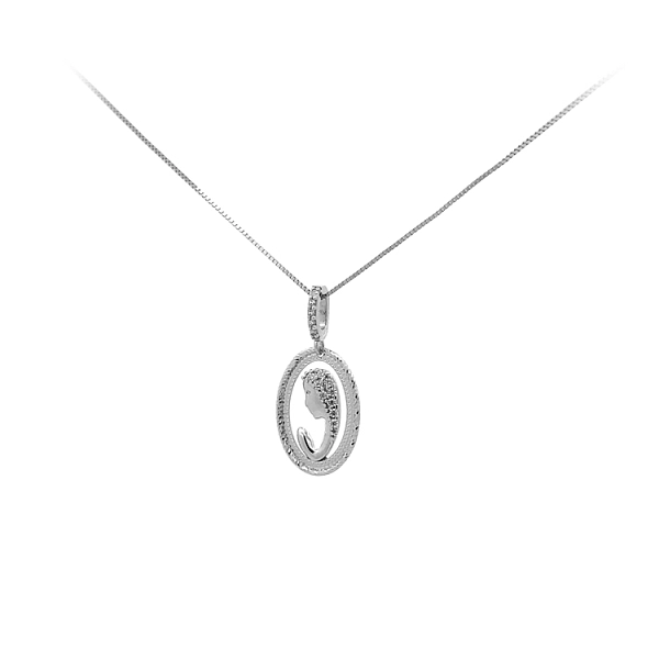 Mặt dây chuyền Đức Mẹ Đồng Trinh với đá zircon trắng vàng