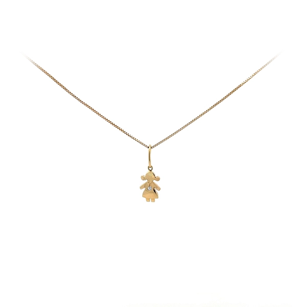 Mặt dây chuyền Golden Girl với đá zircon