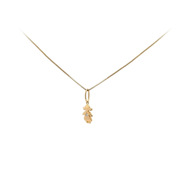 Mặt dây chuyền Golden Girl với đá zircon