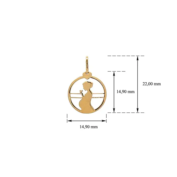 Mặt dây chuyền vàng hình phụ nữ mang thai