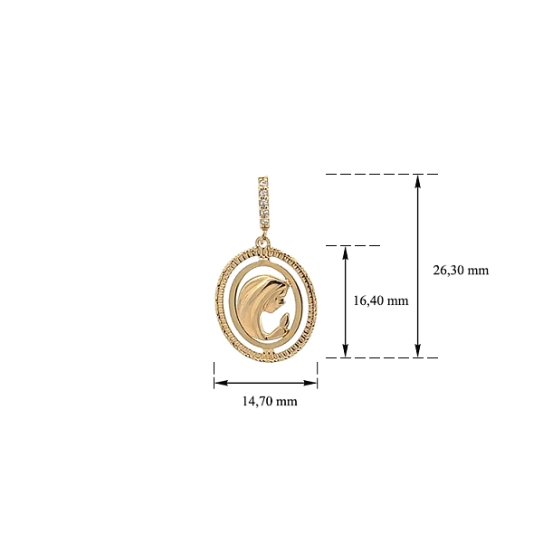 Mặt dây chuyền vàng hình Đức Mẹ Đồng Trinh với đá zircon
