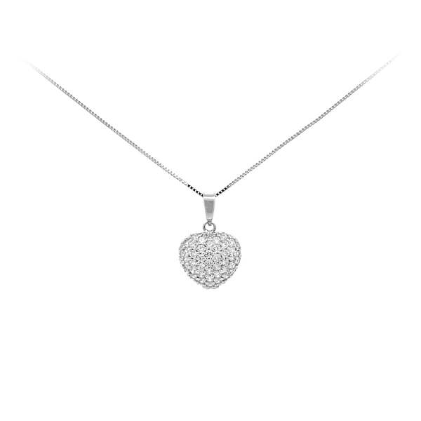 Mặt dây chuyền hình trái tim bằng vàng đính đá zircon