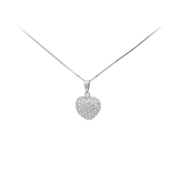 Mặt dây chuyền hình trái tim bằng vàng đính đá zircon