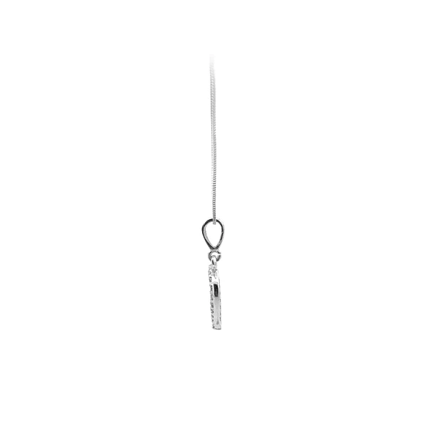Mặt dây chuyền hình trái tim với đá zircon trắng vàng