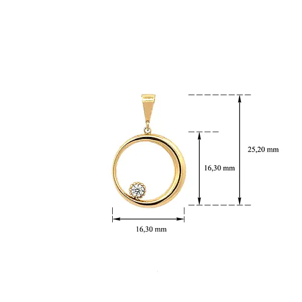 Mặt dây chuyền vàng đính đá zircon