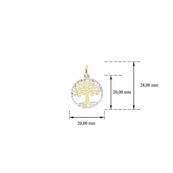Mặt dây chuyền Cây Sự Sống làm từ vàng kết hợp