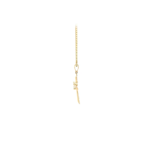 Mặt dây chuyền hình thánh giá bằng vàng đính đá zircon