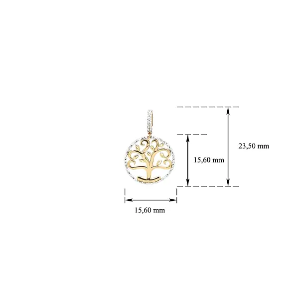 Mặt dây chuyền Cây Sự Sống làm từ vàng kết hợp