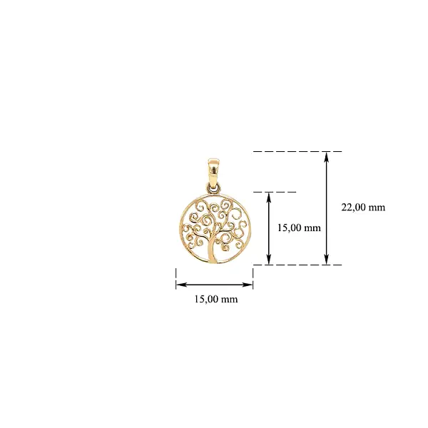 Mặt dây chuyền vàng Cây Sự Sống