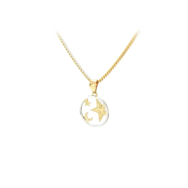 Mặt dây chuyền sao và trăng làm từ vàng kết hợp