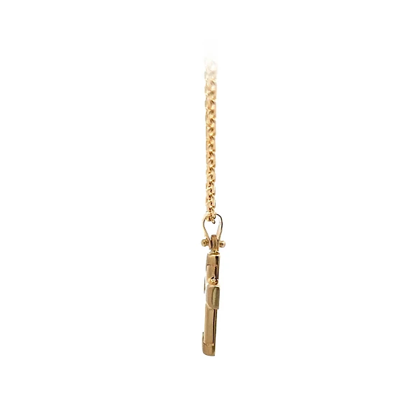 Mặt dây chuyền hình thánh giá bằng vàng đính đá zircon