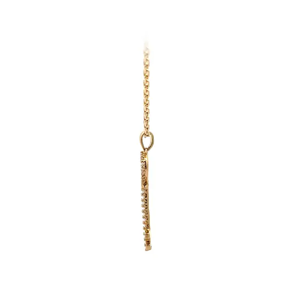 Mặt dây chuyền vàng hình chìa khóa đính đá zircon
