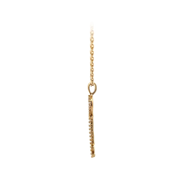 Mặt dây chuyền vàng hình chìa khóa đính đá zircon
