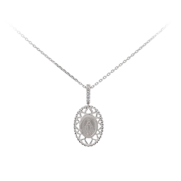 Mặt dây chuyền hình Đức Mẹ Đồng Trinh Maria với đá zircon